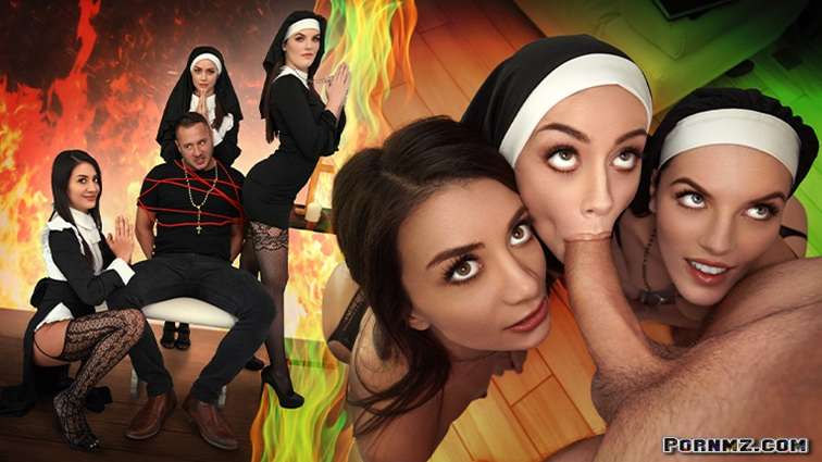 [BFFS] Three Horny Nuns Fuck The Devil Out of Him
